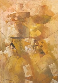 Lal Muhammad Pathan, 21 x 31 Inch, Oil on Canvas, Figurative Painting, AC-LM-009